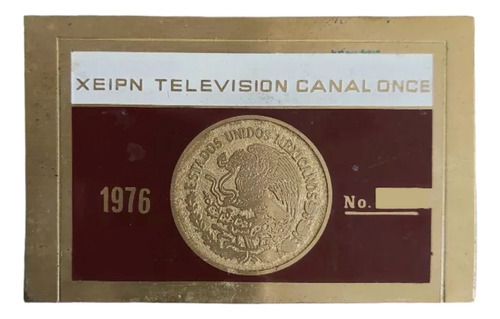 Placa O Charola Antigua Del Canal Once De Televisión 1976