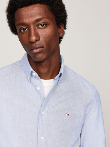 Camisa Oxf Heritage Regular Fit Celeste Tommy Hilfiger