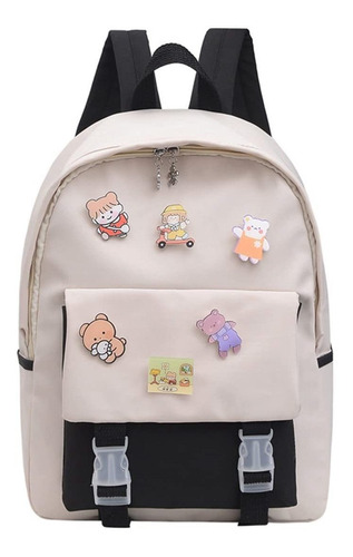 Mochila Estetica Kawaii Insignia Para Niña Linda Escolar