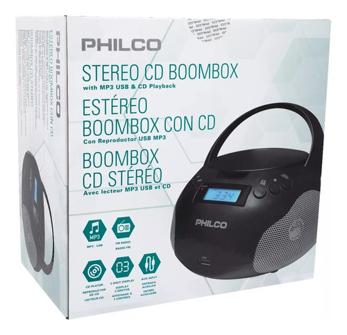 Radio Boombox Cd Pjb1007b Philco Negro / Tecnocenter