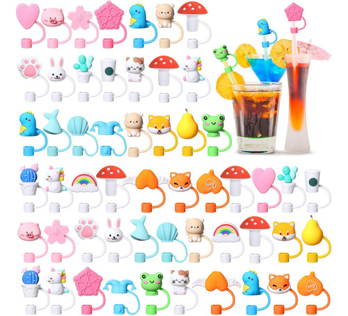 100 Fundas Suaves De Silicona Para Pajillas Y Vasos Reutiliz