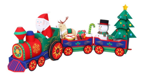 Papercraft Tren De Papa Noel De Navidad  Para Imprimir