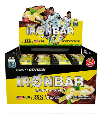 Iron Bar Gentech X20 Unidades Barras De Proteína