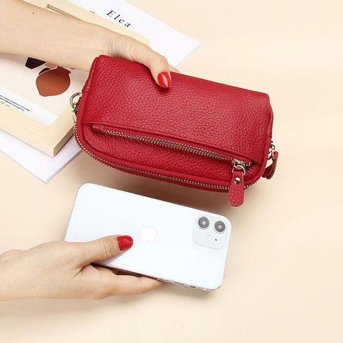 Cartera De Piel Auténtica, For Guardar El Teléfono, Práctic