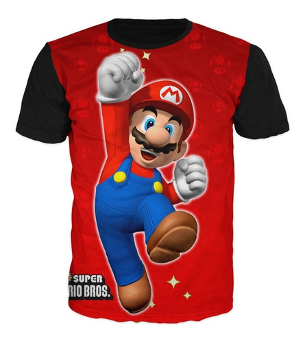 Camiseta Mario Bros Niños Y Adultos Obsequio Gorra 
