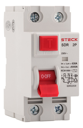 Disyuntor Interruptor Diferencial Bipolar Steck 2x40 A 30ma