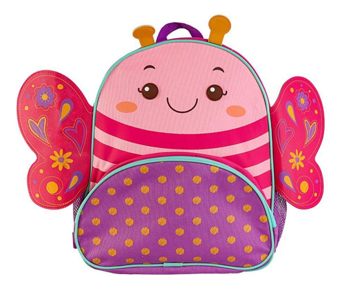 Mochila Infantil Escolar Com Alças De Borboleta Rosa Ou Roxa