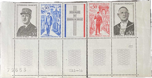 Estampillas De Francia 1971 Charles De Gaulle