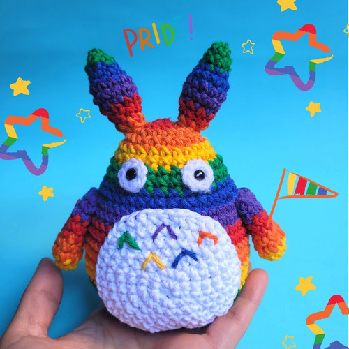 Totoro Amigurumi Pride Lgbt Orgulloso Amimé Crochet 15cm