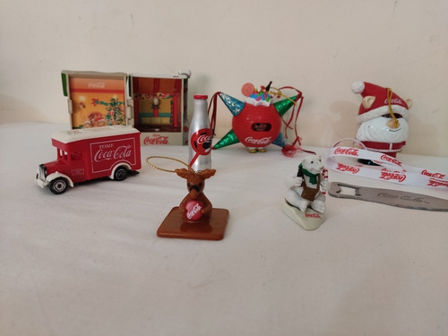 Coca Cola Publicidad Lote De 7 Pzas, Casita, Esferas Y Mas (Usado)