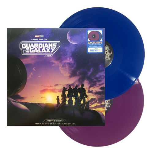 Guardianes Galaxia Vol 3 Walmart Purple & Blue 2 Lp Vinyl
