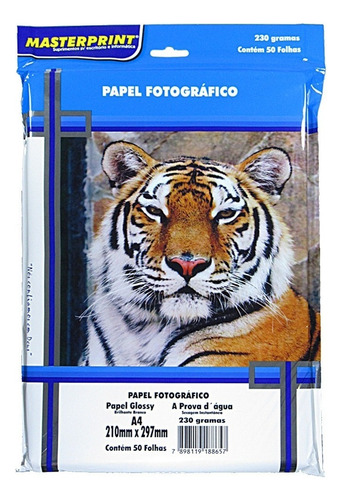 Papel Fotográfico Glossy Masterprint A4 230 Gramas 250 Folha
