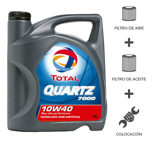 Imagen 2 de 5 de Cambio Aceite Total 7000 10w40+filtros+col Peug 307 1.6 16v