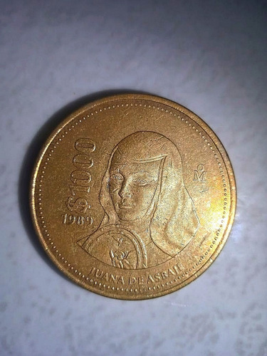 Moneda 1000 Pesos, Sor Juana Inés De La Cruz 1989 (Usado)