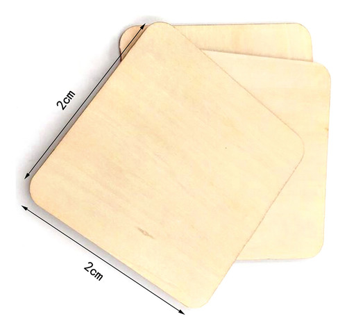 100 Piezas De Madera Con Esquinas Redondeadas De 20 Mm Para