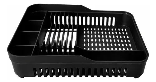 Escorredor De Louças Com Porta-talheres Plástico Resistente Preto