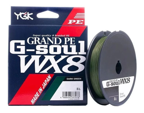 Linha Multifilamento Ygk Gsoul Grand Pe Wx8 0,29mm 45lb 300m Cor Verde