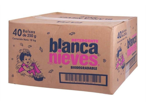 Caja Detergente Blanca Nieves 40 Bolsas De 250 Gramos