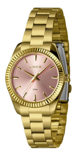 Relógio Lince Feminino Lrgj161l36 R1kx Clássico Dourado