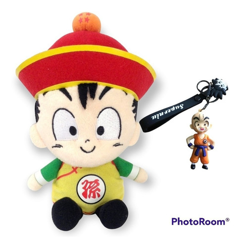 Dragón Ball Gohan Niño Peluche 20cm Más Llavero Goku Detalle