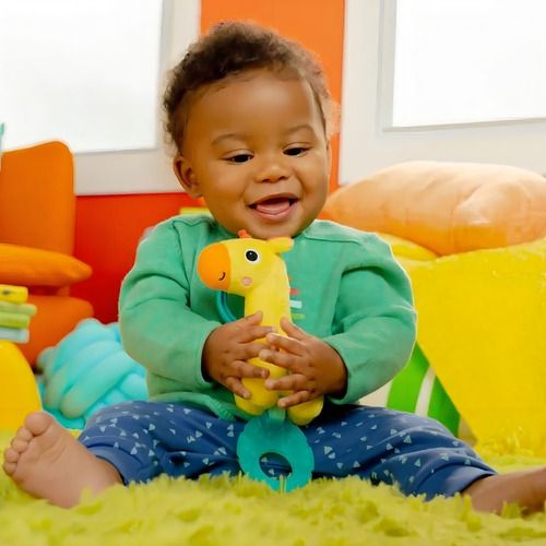 Juguete Musical Con Mordedera De Jirafa Bright Starts 13086 Color Amarillo