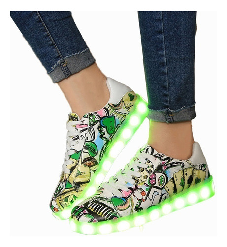 Unisex De Zapatos Luminosos Led Recargables Por Usb De Tenis