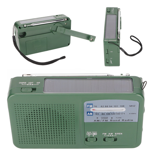 Linterna De Manivela Solar Radio 1led Linterna De Radio De