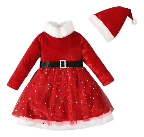 Vestido De Fiesta De Navidad Para Niñas Bordado Lentejue [u]