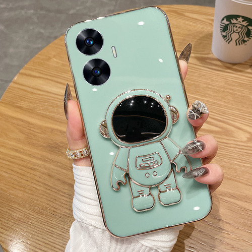 C Funda Para Realme C55 Galvanoplastia Silicona Astronautas