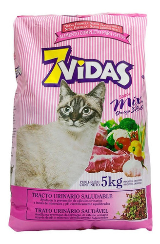 Alimento Para Gatos 7 Vidas 5k Sabor Mix - Tcec