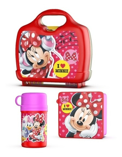 Lunchera + Cantimplora + Caja Vianda Minnie Mouse 