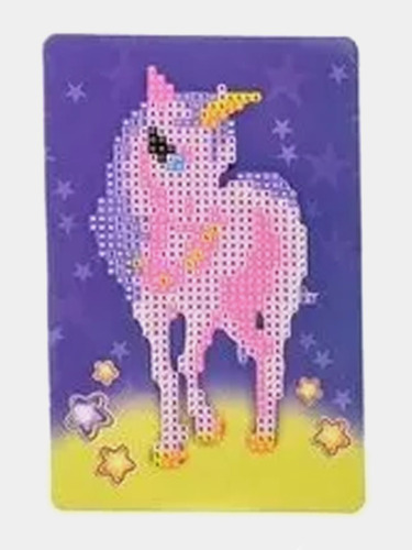 Pintura Por Diamantes Unicornio 5 Cuadro 15x10 Con Atril