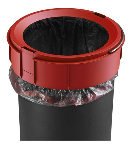 Imagen 4 de 5 de Cubo Residuos Hailo 12 Lts, Cierre Soft Rojo Design Pure M