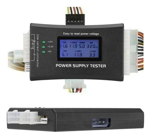 Testador Fonte Digital Lcd Alimentação Atx 20/24 Pinos Sata