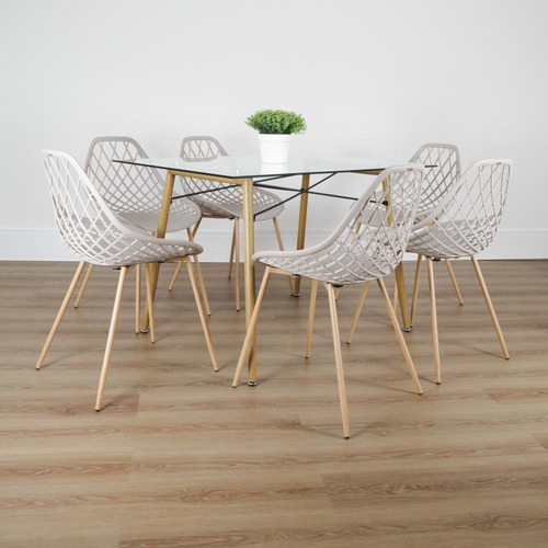 Cadeira De Jantar Cloe Base Aco Rivatti Kit 6 Unidades