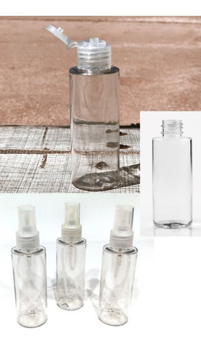 Imagen 3 de 3 de Envase Frasco Pet 60 Cc Cilíndrico Spray X50 Y Disk Top X50