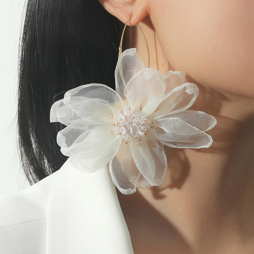 Ganchos Para Las Orejas Con Borlas Colgantes De Flores Para