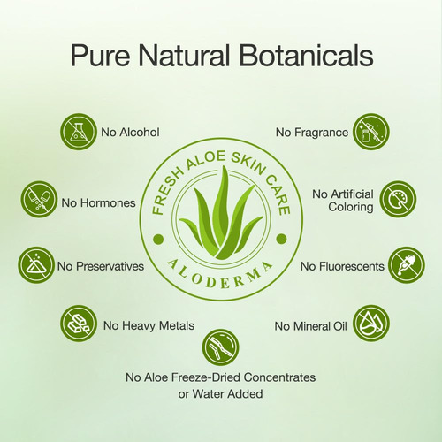 Gel De Aloe Vera Aloderma 99% Orgânico 45ml Para Rosto E Cor