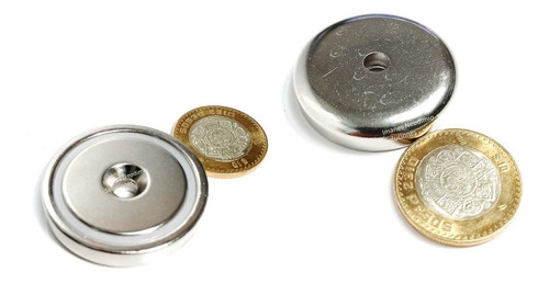 2 Imán Neodimio Olla Pot 42mm X 8mm Para Tornillo Perforado
