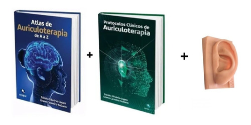 Kit 2 Livros Atlas E Protocolos De Auriculo + Orelha Modelo