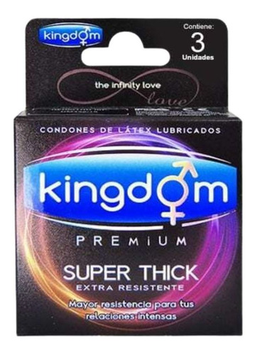 Kingdom Condones Premium Super Resistente 3 Unid