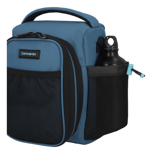 Lancheira azul Samsonite Reformation Foodtruck, cor azul carvão, design de tecido liso