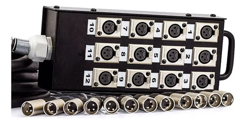 Medusa 12 Vias Montada Com Conectores Amphenol 20 Metros