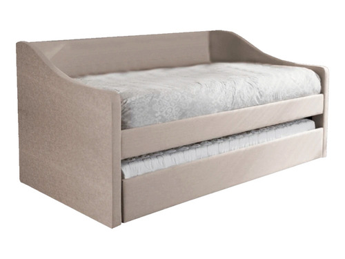 Mueble Cama Diamond Haspe Beige Twins Literas Camas Tapizada