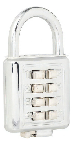 Candado Digital Corto 35 Mm Cromo Brillante Lock Color Blanco