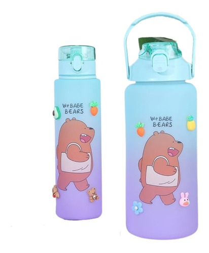 Duo Vasos Botellas De Osos Escandalosos Verde Motivacional