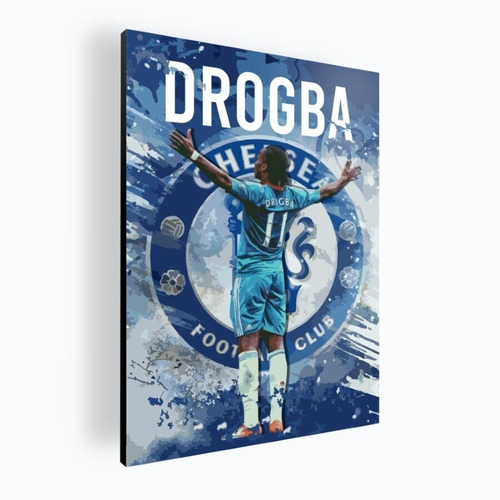 Cuadro Moderno Mural Poster Didier Drogba 84x118 Mdf