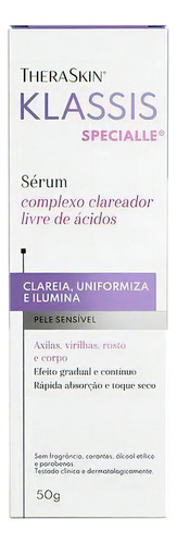 Sérum Dermo Clareador Theraskin Klassis Specialle 50g Tipo de pele Pele sensível