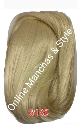 * Peluca Ondas Símil Natural S/flequillo 40cm #613 * #613 Rubio Platino U