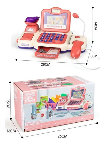 Juguetes De Caja Registradora De Juegos Infantiles Rojos